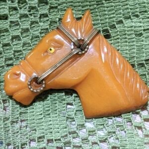 Bakelite Horse Pin Authentic Mid Century Mod -Highly Collectable & Valuable!!